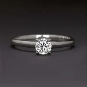 0.45ct H SI2 ROUND CUT DIAMOND ENGAGEMENT RING 18k WHITE GOLD CLASSIC SOLITAIRE
