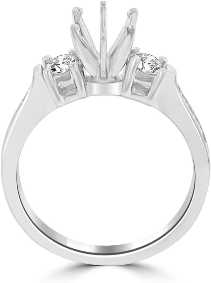 0.62 ct Ladies Round Cut Diamond Semi Mounting Engagement Ring in Platinum