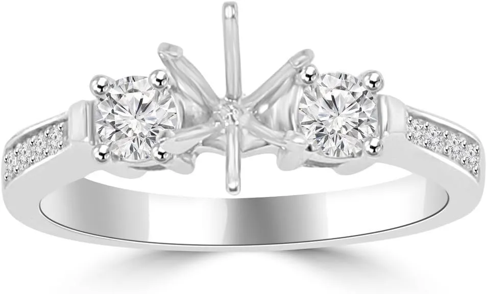 0.62 ct Ladies Round Cut Diamond Semi Mounting Engagement Ring in Platinum
