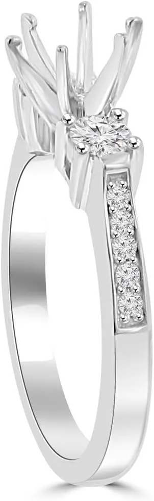 0.62 ct Ladies Round Cut Diamond Semi Mounting Engagement Ring in Platinum