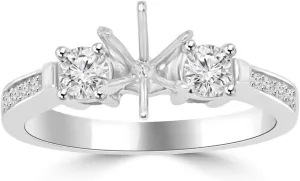 0.62 ct Ladies Round Cut Diamond Semi Mounting Engagement Ring in Platinum