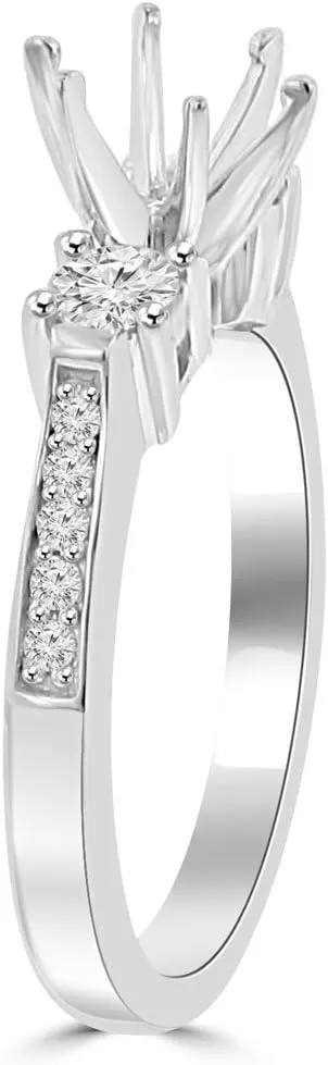 0.62 ct Ladies Round Cut Diamond Semi Mounting Engagement Ring in Platinum