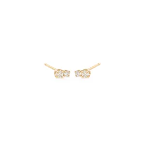14k 2 Mixed Size Prong Diamond Studs