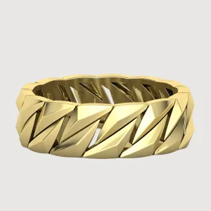 14k Gold Men's Geometric Band Ring
