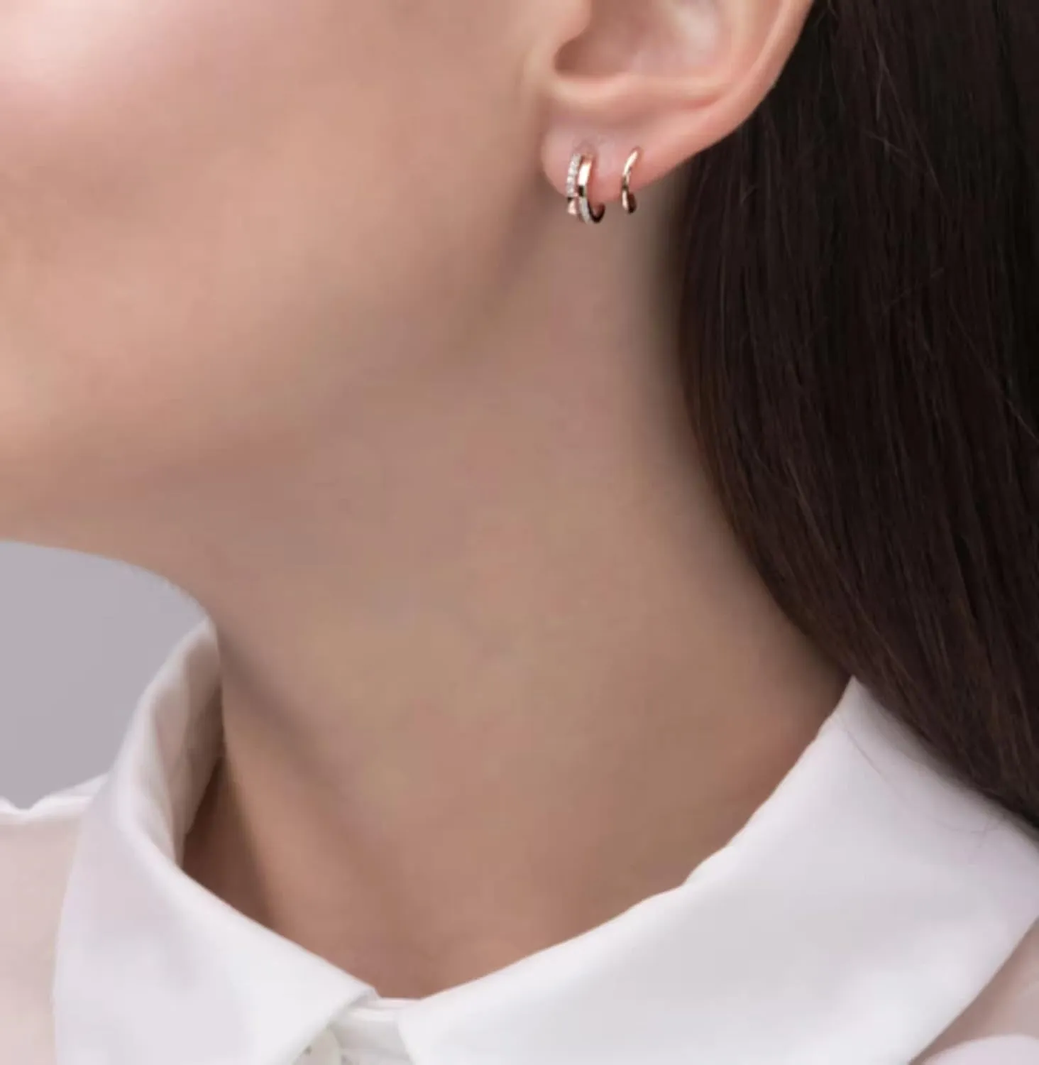 14k Gold Pav Diamond(0.18ct) Spiral Threader Earrings, Claw Wrap Earrings for Women, Minimalist Wedding Jewelry, Dainty Gift Her.