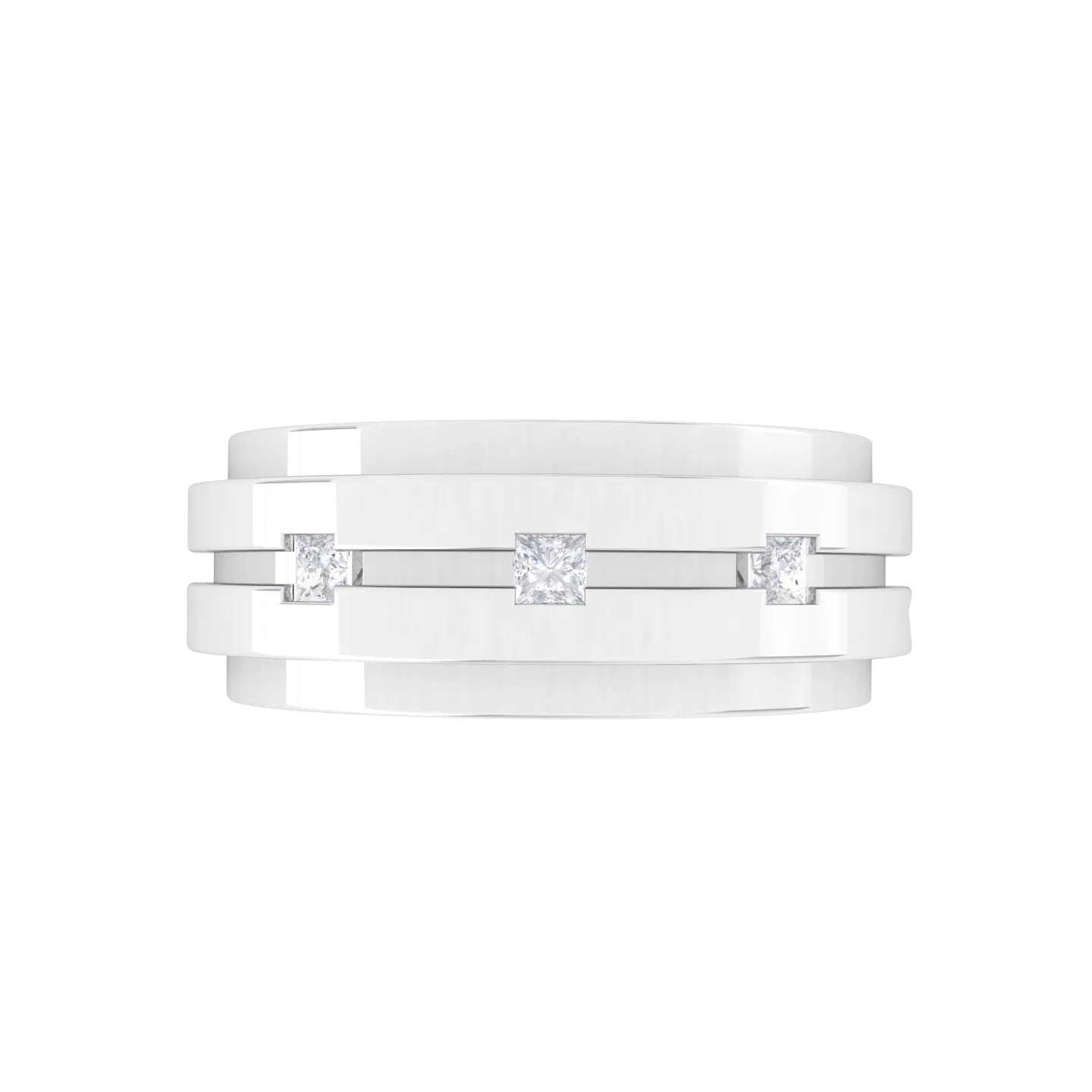1/5 ctw Princess-Cut Lab Grown Diamond Men's Ring