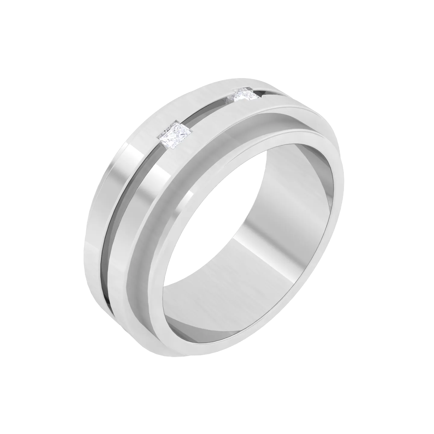 1/5 ctw Princess-Cut Lab Grown Diamond Men's Ring