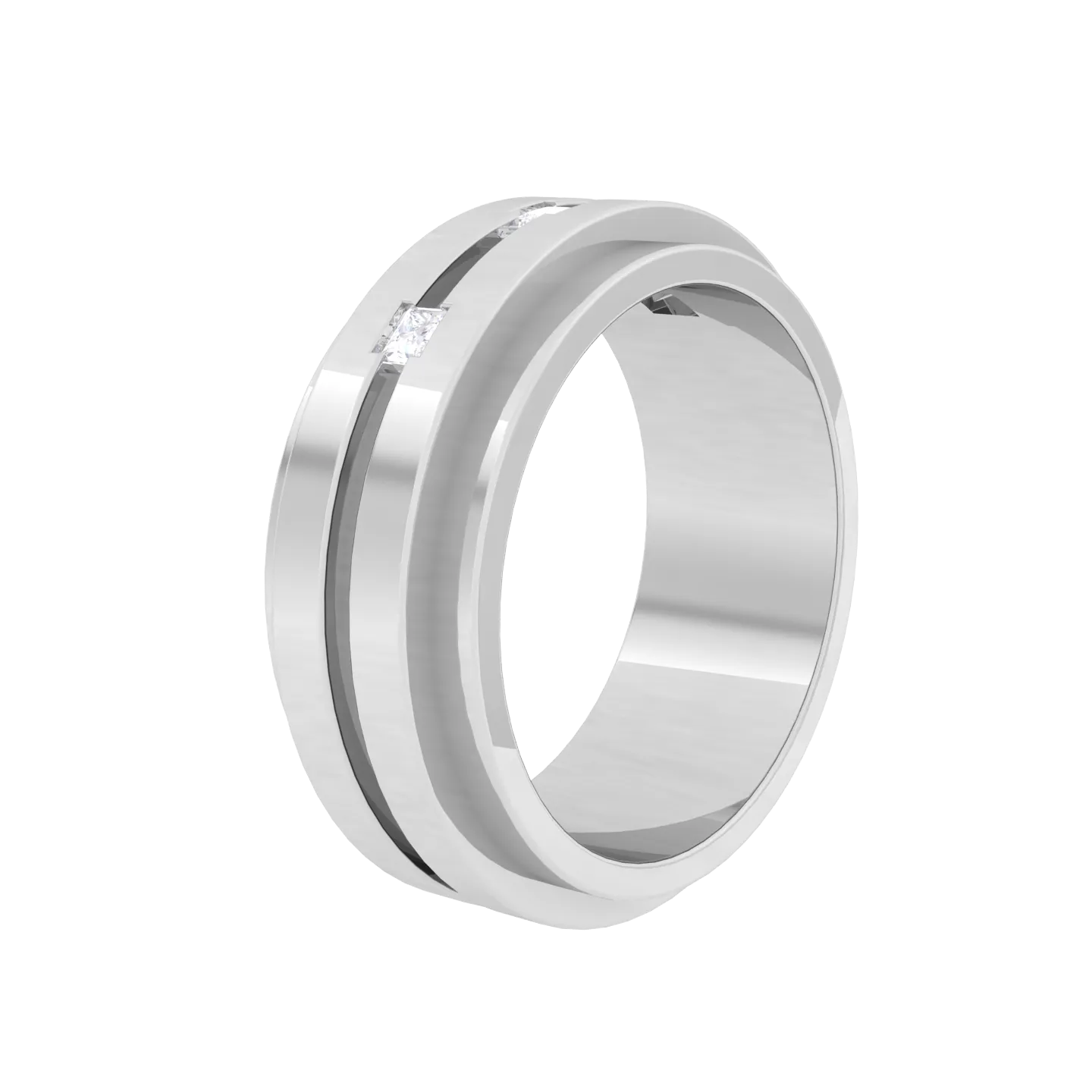 1/5 ctw Princess-Cut Lab Grown Diamond Men's Ring