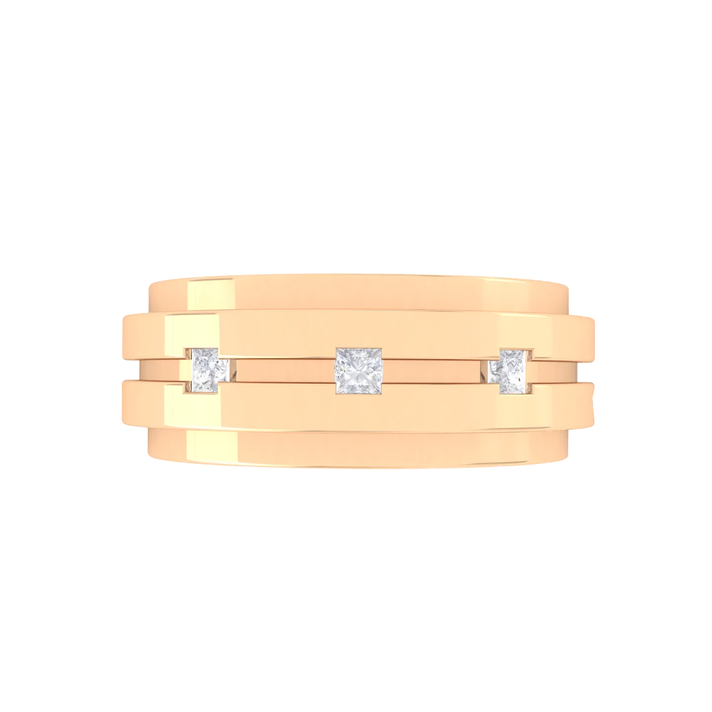 1/5 ctw Princess-Cut Lab Grown Diamond Men's Ring
