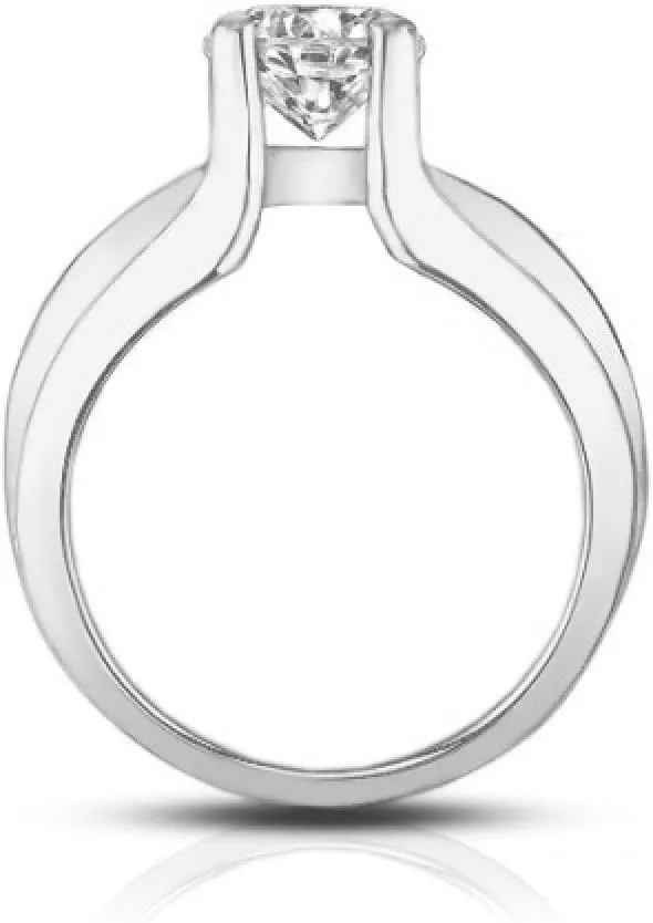 1.50 ct Ladies Round Cut Diamond Engagement Ring with Princess Cut's On The Side in Platinum