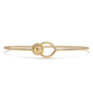 18K Carved Button Cuff Bracelet