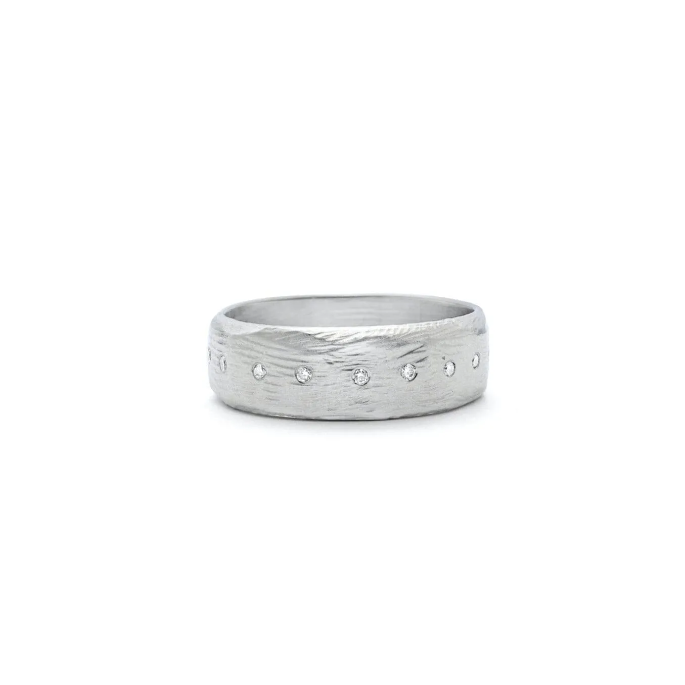18K Textured Cigar Band - Wide