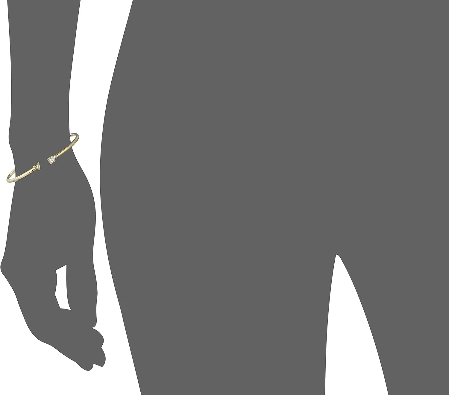 1928 Jewelry 14K Gold-Dipped Initial and Clear Crystal Accent C-Cuff Bracelet