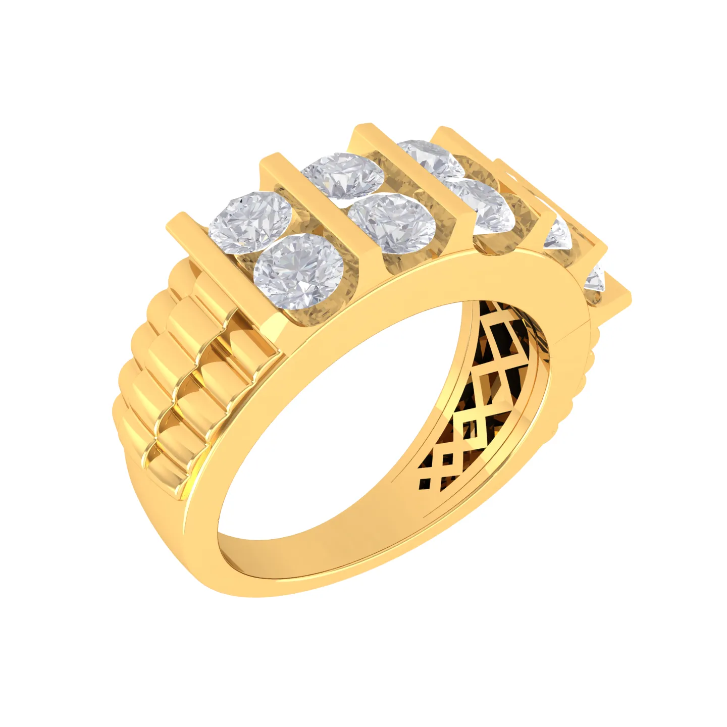2 1/2 ctw Round Lab Grown Diamond Men's Ring