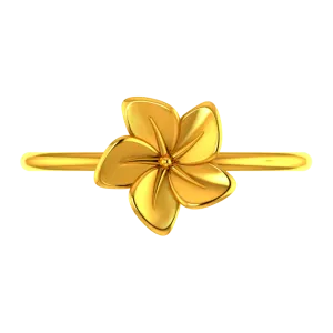 22k Gold Ring With A Five-petal Floral Design On Top
