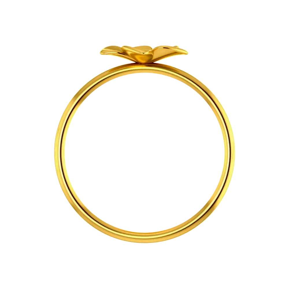 22k Gold Ring With A Five-petal Floral Design On Top
