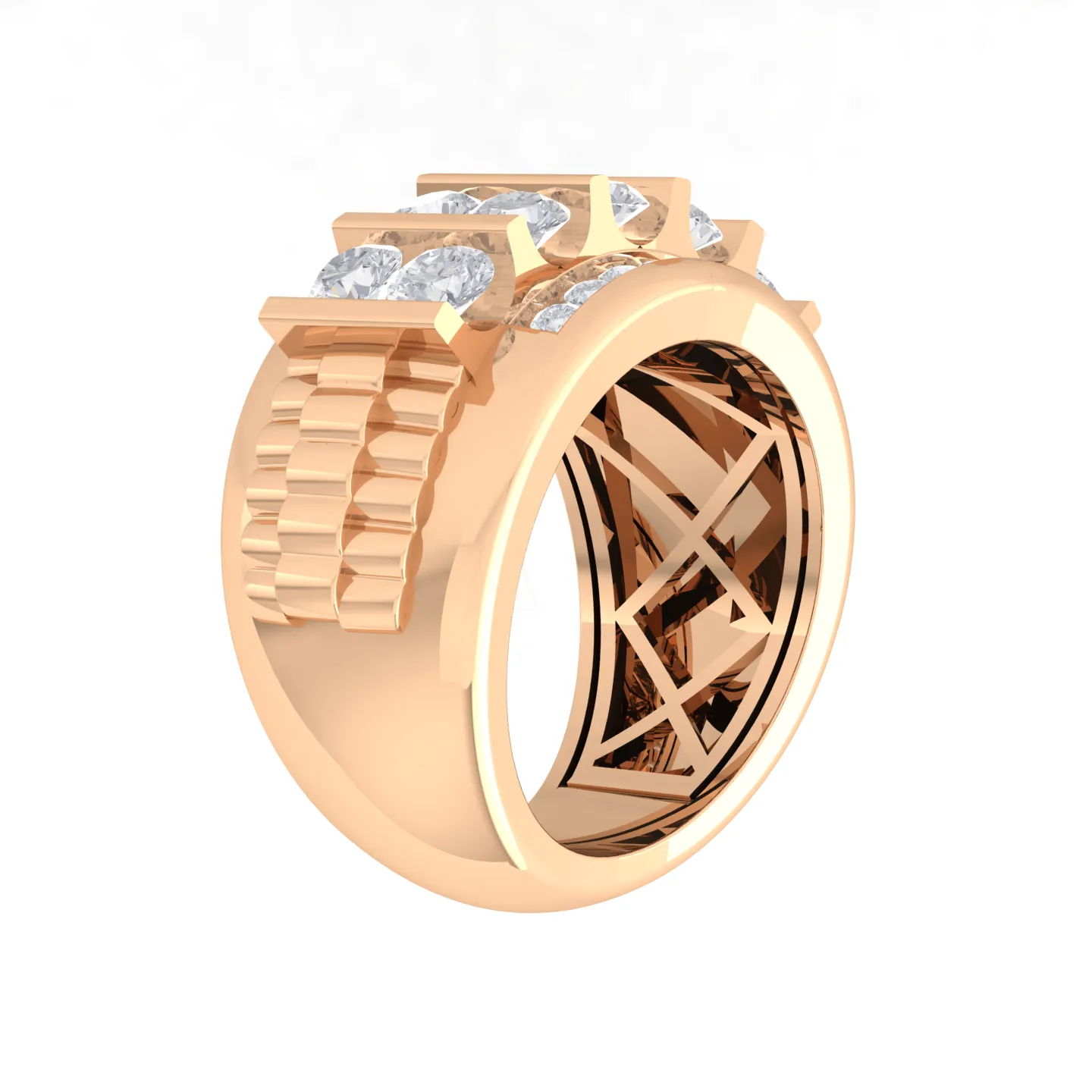 3 ctw Round Lab Grown Diamond Men's Ring
