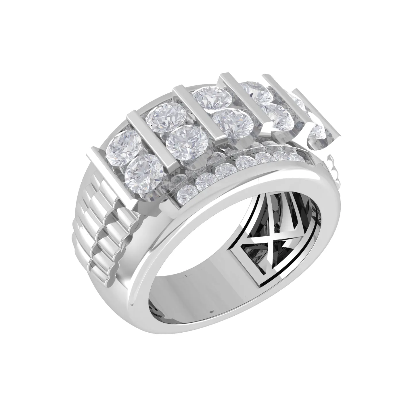 3 ctw Round Lab Grown Diamond Men's Ring