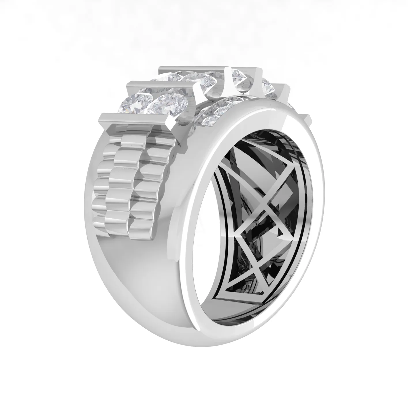 3 ctw Round Lab Grown Diamond Men's Ring