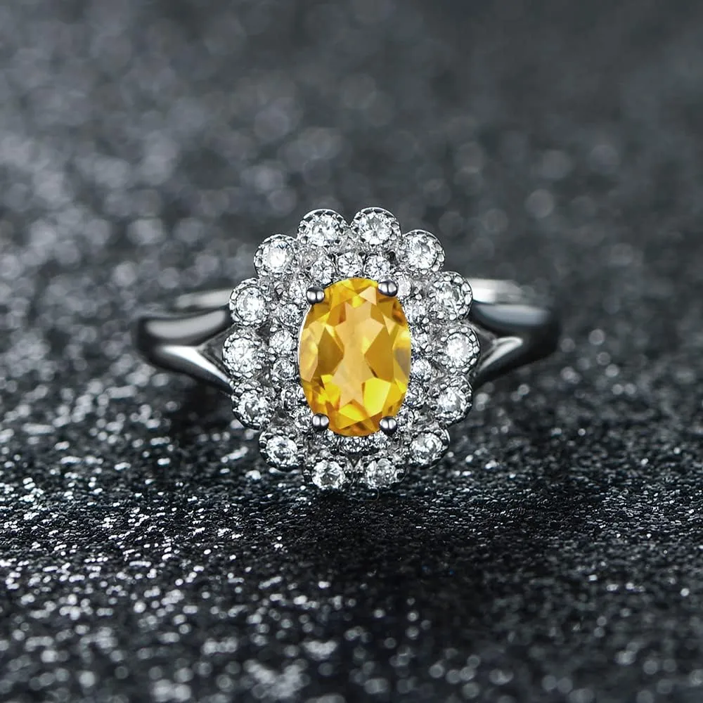 925 Sterling Silver Anniversary Ring Princess Diana Royal Engagement Platinum Plated Fine Jewelry for Women Adjustable size 6 7 8 9
