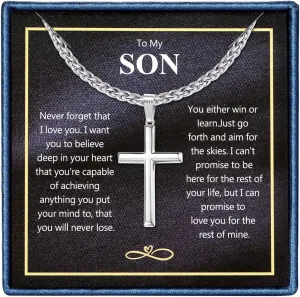925 Sterling Silver Cross Necklace for Men Women 3mm Stainless Steel Durable Wheat Chain Crucifix Cross Pendant Necklace Jewelry 16-28 Inches