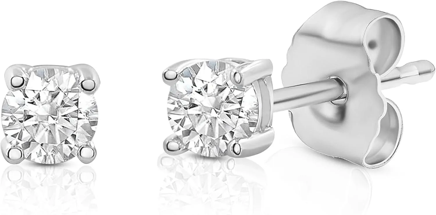 Amazon Essentials 0.25 to 1 Carat IGI Certified Solitaire Lab Grown Diamond Stud Earrings for Women in 14k Gold - 4 Prong Round Cut (G-H Color, VS1-VS2 Clarity)