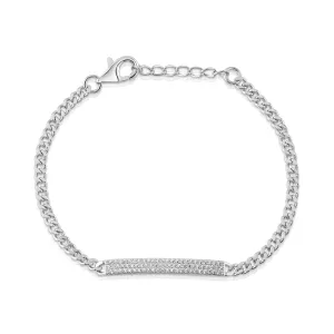BEAMING BAR LINK BRACELET, SILVER