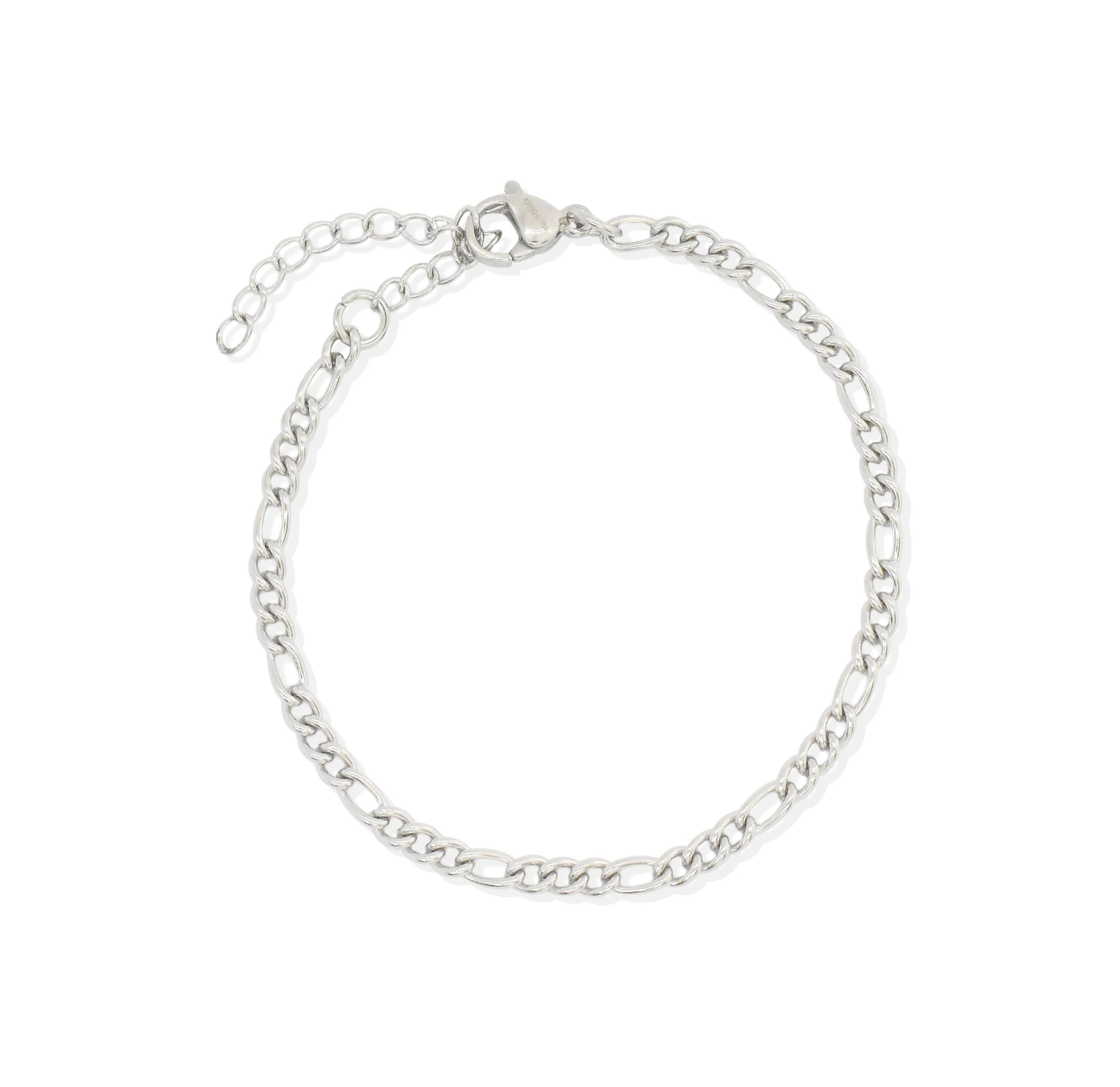 BOBBI SILVER FIGARO CHAIN BRACELET