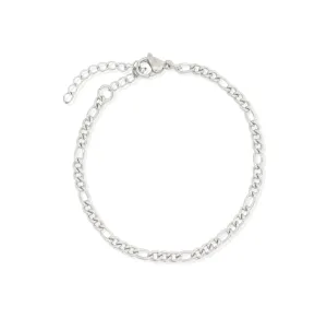 BOBBI SILVER FIGARO CHAIN BRACELET