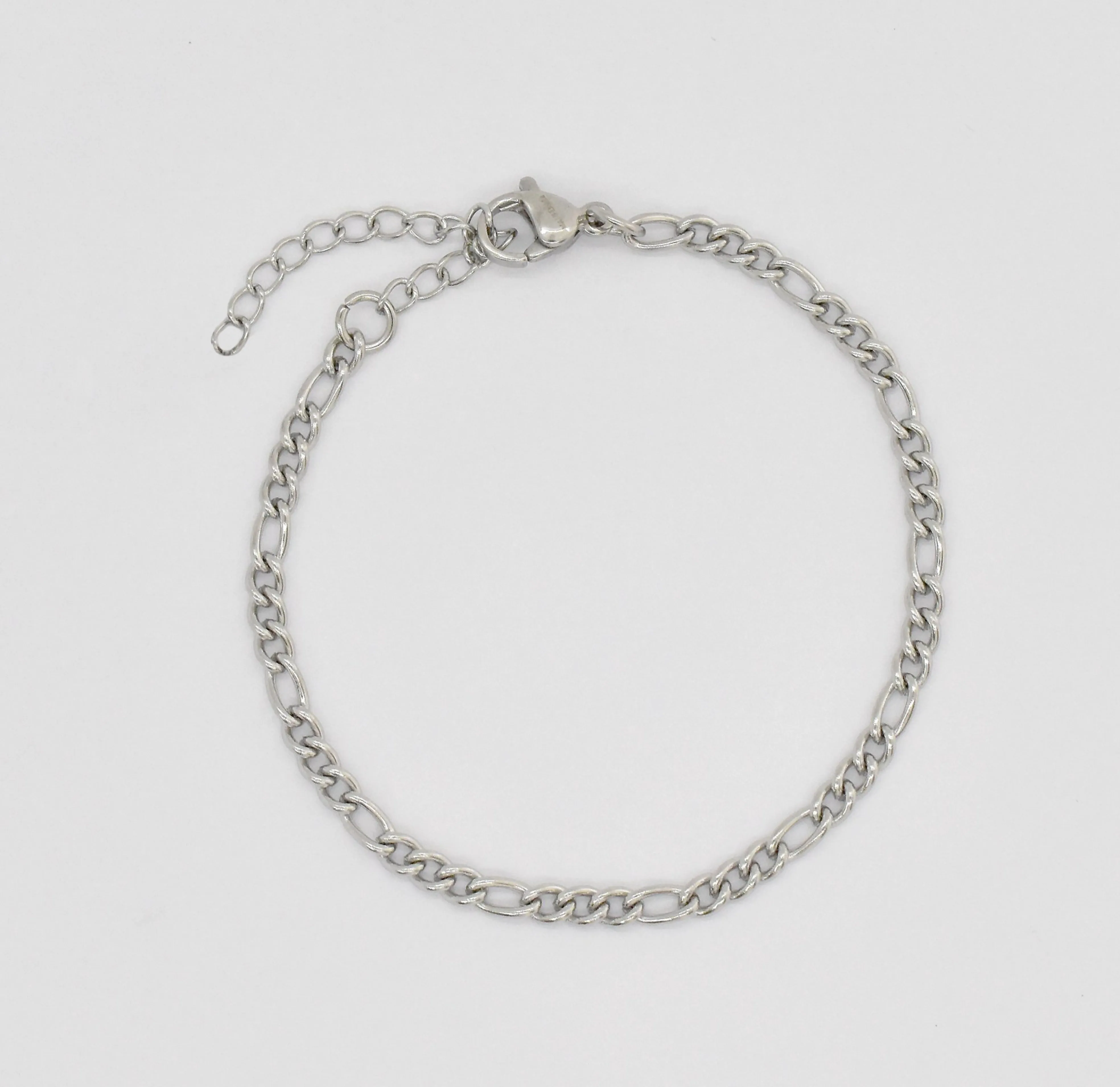 BOBBI SILVER FIGARO CHAIN BRACELET