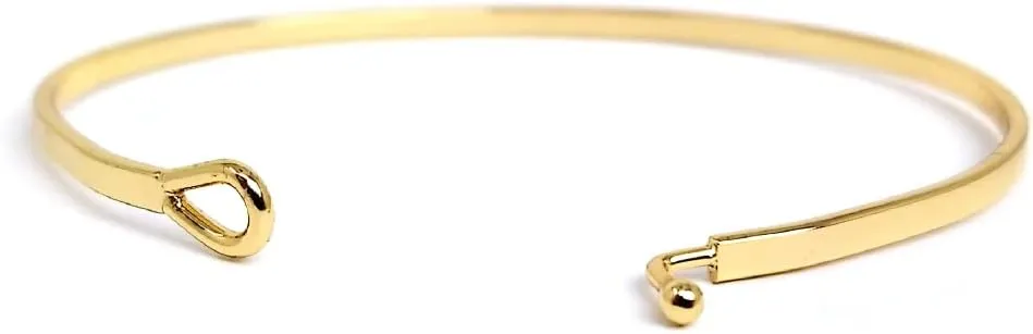 by you Inspirational Positive Message Engraved Thin Cuff Bangle Hook Bracelet