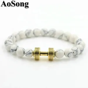 Casual White Stone Pattern Bracelet  Chic Everyday Accessory