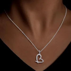 CeaKIev S925 Sterling Silver Heart Necklace for Women, Dainty Love Pendant with CZ, Jewelry Gift for Birthday, Anniversary, Valentines Day, Mothers Day