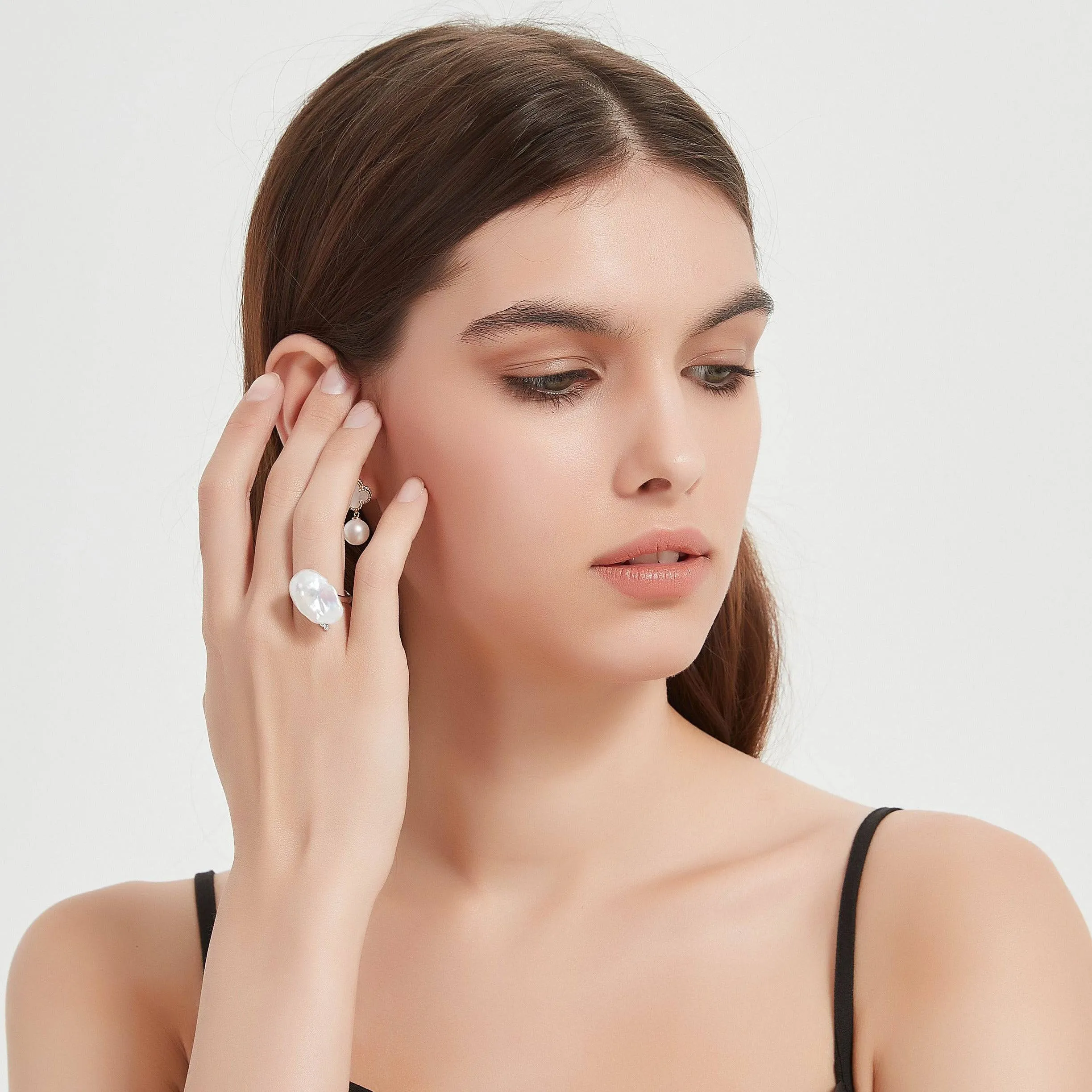 Cessie Bold Baroque Freshwater Pearl Ring