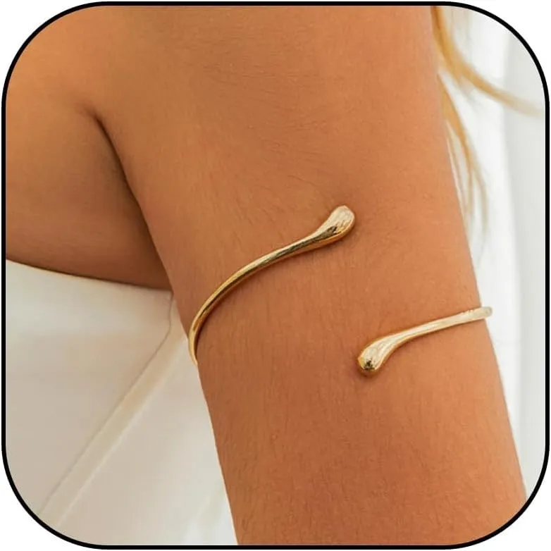 Choistily Arm Cuff Layered Bracelet Adjustable Upper Arm Cuff Bangle Gold Jewelry Gifts for Women Boho Summer Beach Essentials