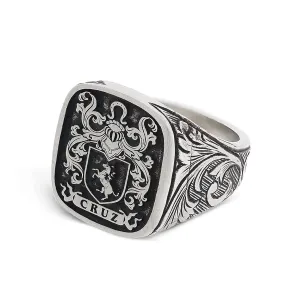 Coat of Arms Ring, Family Crest Ring, Personalized Ring for Men, Custom Signet Ring, Engraved Family Name Ring, Customized Family Crest Personalized Signet Ring
