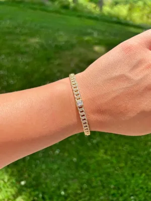 Cuban Link Diamond Cuff Bracelet