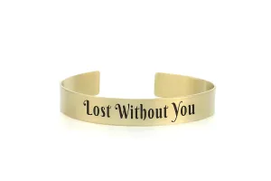 Custom Letters Gold Bracelet - Personalized 24k Open Cuff - Unisex Design
