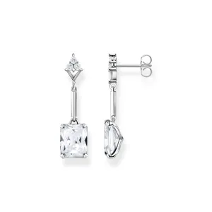 Earring white stone silver