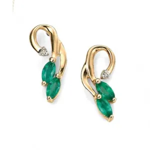 Elements Yellow Diamond Emerald Vine Earrings GE861GZ475