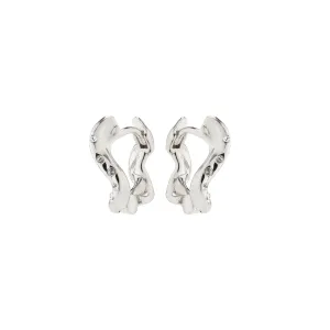 EVRA recycled organic shaped crystal hoops silver-plated