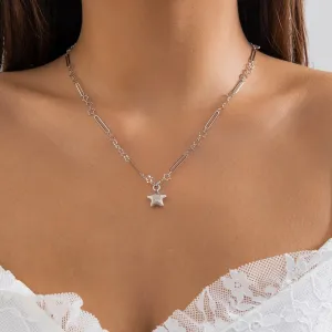 Flytonn-Aria Vintage Simple Love Star Pendant Choker Necklace