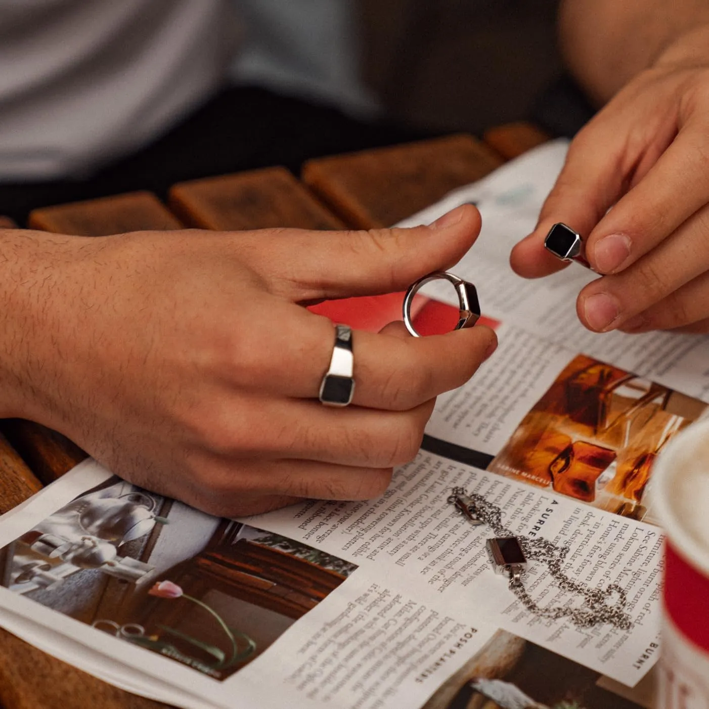 Forge & Foundry Men's Polished Stainless Steel and Onyx Gemstone Signet Ring | The Gentleman's Ring | Hand-Crafted Jewelry, Designed by Jewelers, Forged for Men