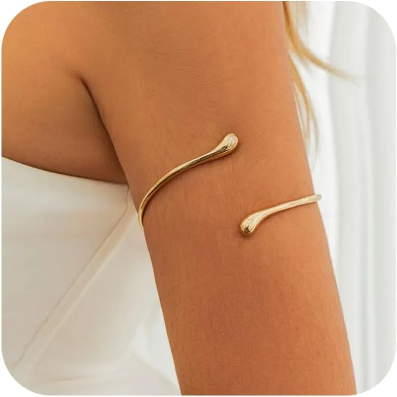 Gold Arm Cuff for Women Gold Arm Cuff Upper Arm Layered Arm Bangle Bracelet Armband Armlet Summer Beach Jewelry Accessories Vacation Party Summer Stuff