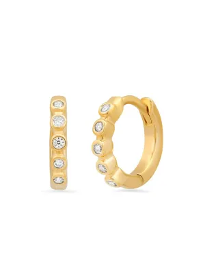 Gold Huggie with Multiple CZ-10.25mm