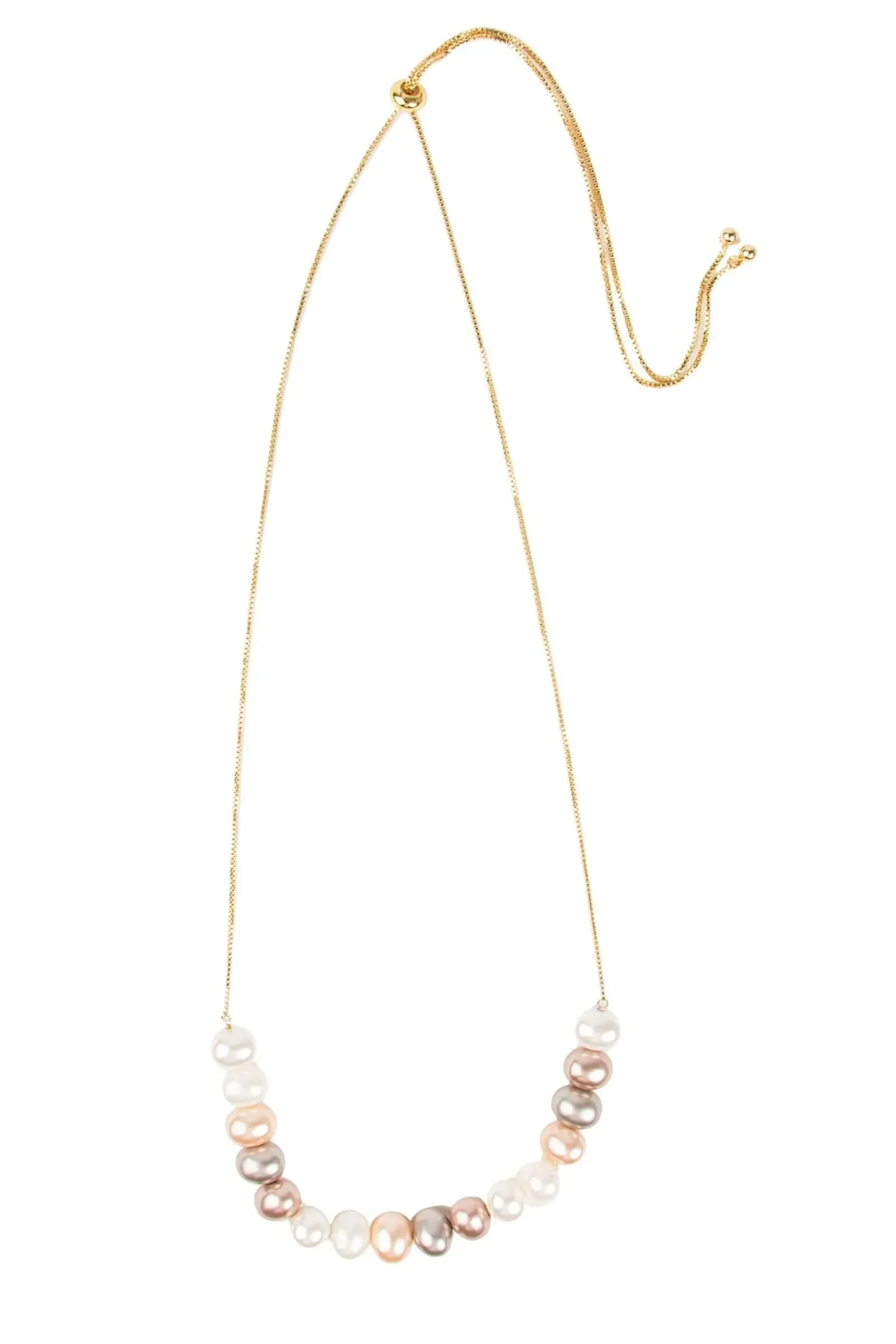 Gold Plated Motee Pearl Necklace