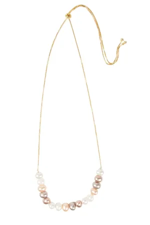 Gold Plated Motee Pearl Necklace