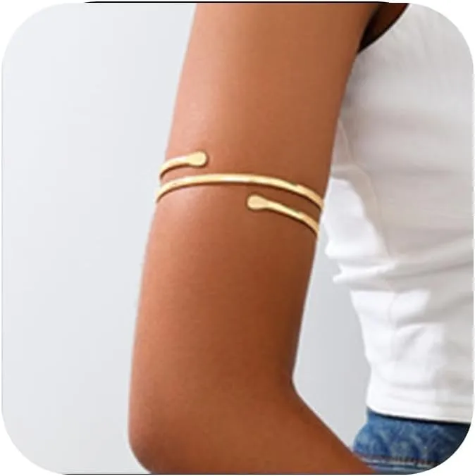Gold Upper Arm Cuff Jewelry For Women Arm Bracelet Adjustable Fashion Dainty Trendy