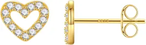 Heart Stud Earrings|18K Gold Plated Stud Earrings for Women| 925 sterling silver stud earrings| Cubic Zirconia Earrings Gold | 925 Sterling Silver Gold Plated Earring| Dainty Small Stud Earring 6mm