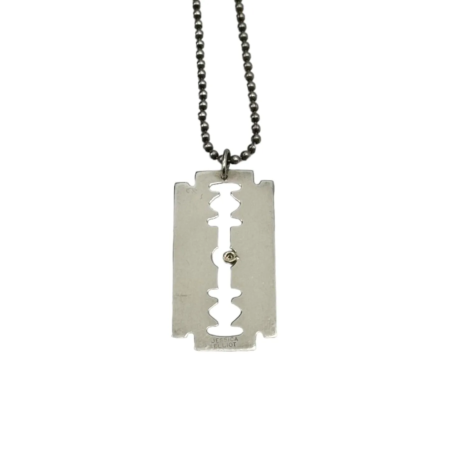 JESSICA ELLIOTT Sterling Silver Razor Blade Pendant Necklace